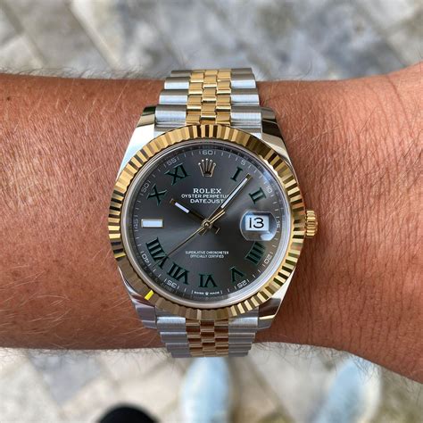 rolex two tone wimbledon|rolex wimbledon 41mm two tone.